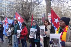 Protest against Indonesia violence and brutalities in Timika, outside of the Indonesian Embassy, London