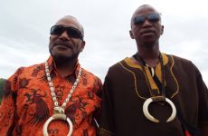 Benny Wenda meet King Zwelethu and Tribal headsmen in Cabguba, South Africa