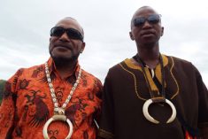 Benny Wenda meet King Zwelethu and Tribal headsmen in Cabguba, South Africa
