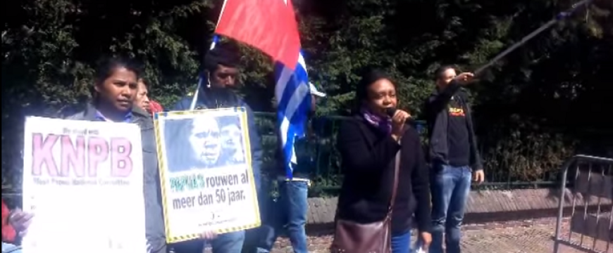 Free West Papua Campaign Netherlands demonstrate against the Indonesian annexation