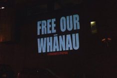 Free West Papua projection onto Media Works building TV3 news Auckland