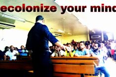 Govenor of Oro province, Papua New Guinea speaking to students in PNG