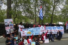 Free West Papua protest outside the Indonesian Embassy in London